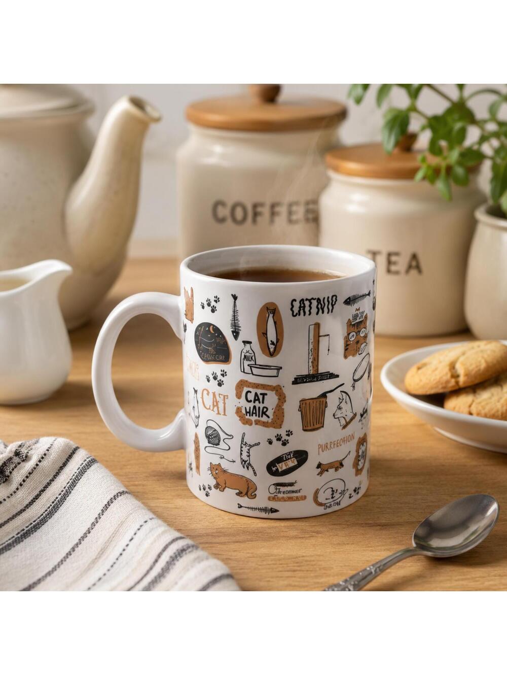Primitives by Kathy Cute Cat-Themed Ceramic Coffee Mug